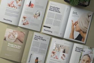 design skincare product sales promotion booklet, cosmetics marketing catalog