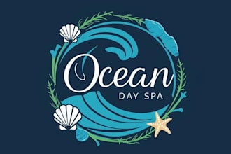 design attractive ocean day spa brand logo