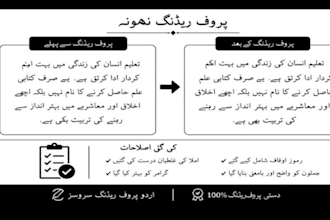 professionally proofread arabic and urdu documents