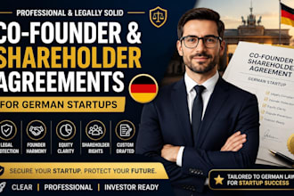 draft co founder and shareholder agreements for german startups