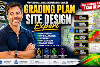 create grading plan, finished contour map, cut fill earthwork, site grading fast