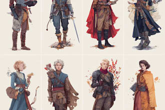 design a dnd party art and group art