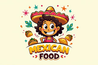 do unique mexican food shop mascot logo