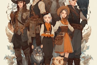 crate custom dnd party portraits and group art