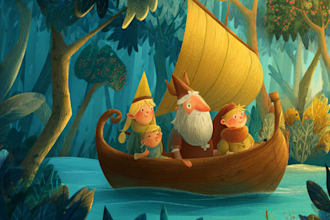 draw captivating engaging children story book illustration