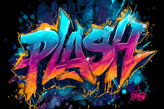 make professional graffiti logo and urban style art