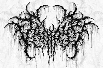 create powerful metal music band logo