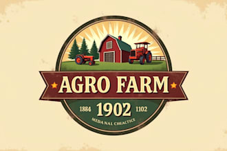 do vintage agro farm logo design for agricultural businesses