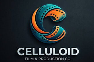 design a creative and cinematic celluloid logo for your brand
