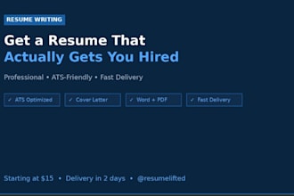 write a professional resume and cover letter