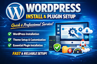 install wordpress and setup plugins professionally
