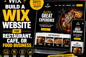 build a wix website for restaurant, cafe, or food business
