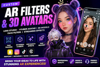 custom ar filters vtuber avatars lens effects and 3d streaming assets