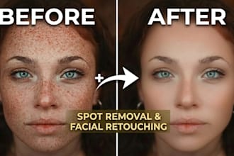 do professional photo retouching, blemish and spot removal