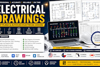 create electrical plans, single line diagrams and mep drawings