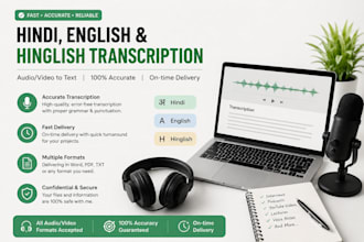 do accurate hindi audio transcription and hinglish typing