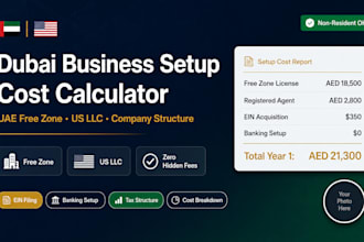 dubai business setup cost calculation uae us llc company structure