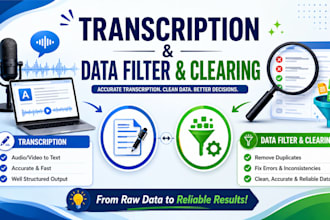 manage data filtering clearing and transcription other data