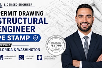 licensed engineer permit drawing structural engineer pe stamp florida washington