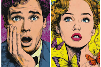 design colorful food pop art for restaurant and social media
