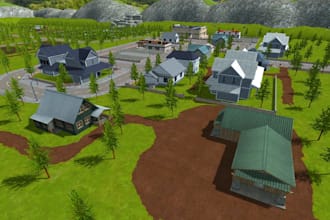 design cgi 3d poultry farm, livestock farm and farmhouse layout