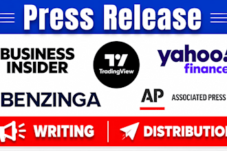 press release distribution on yahoo finance with high quality da backlinks