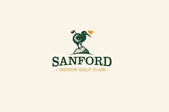 design bold indoor golf simulator logo