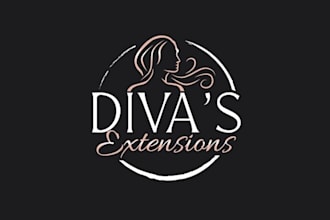 make luxury beauty logo for premium hair extensions studio