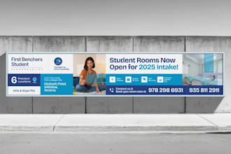 design a professional billboard for student accommodation advertising