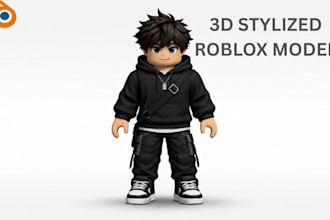 design 3d stylized character models, roblox character for games in blender