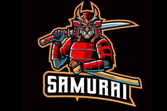 draw samurai knight mascot logo design with express delivery