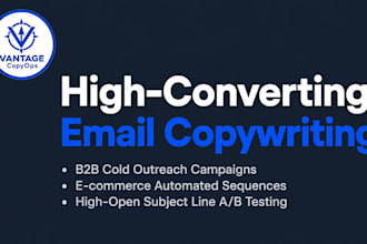 write high converting email copy or cold email marketing campaigns