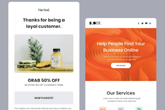 design a responsive HTML email template or newsletter