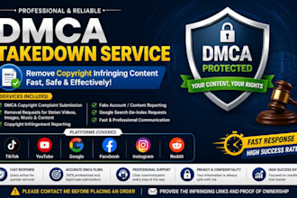 remove copyright takedown harassing mass reports facebook instagram tiktok dmca