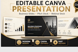 design editable canva presentation and business slides