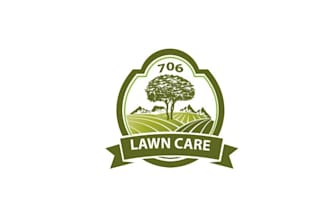 design perfect lawn landscaping care logo