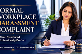 write a formal workplace harassment complaint to submit to HR