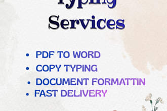 professional typing and PDF to word conversion