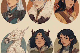 design custom dnd party portraits and group art