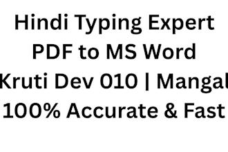 do fast hindi typing in kruti dev 010 from PDF image
