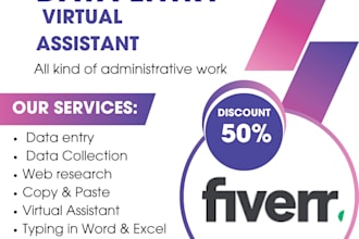 do fast data entry, web research, copy paste, excal data