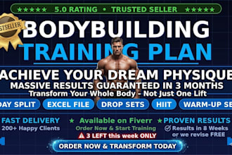 create and deliver a proven bodybuilding workout plan for muscle gain