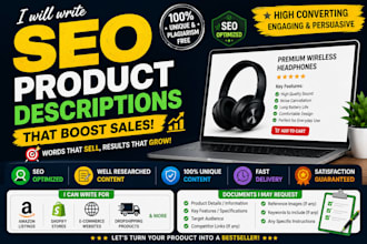write high converting SEO product descriptions for your ecommerce store