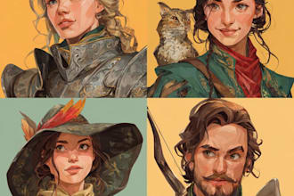 design custom dnd party portraits and group art