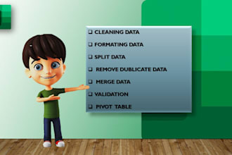 clean, format, merge, split excel data