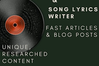 write articles and song lyrics