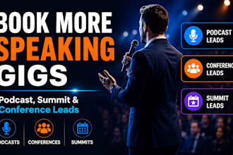 research podcast, summit and conference speaking leads