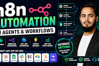 build n8n automation, ai agents, workflow automation and API integrations