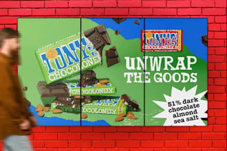 design a professional billboard for your chocolate brand