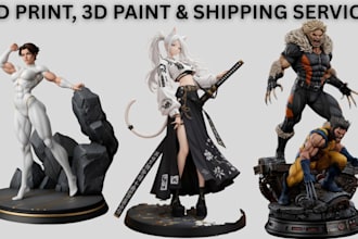 3d print and paint custom anime figurines miniatures cosplay props and models